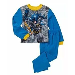 AME DC Comics Size 8 Boys Batman 2-Pc Flannel Sleepwear Set Blue Top Pants NEW